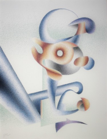 Dessin intitulée "How the poet," par Gerrit Cnossen, Œuvre d'art originale, Pastel Monté sur Carton