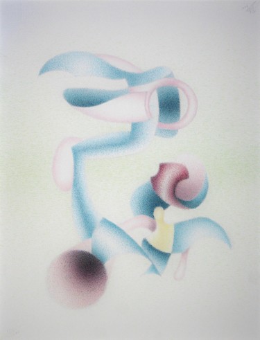 Dessin intitulée "Just as free and op…" par Gerrit Cnossen, Œuvre d'art originale, Pastel Monté sur Carton