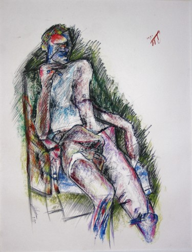 Drawing titled "Does not want to be…" by Gerrit Cnossen, Original Artwork, Pastel Mounted on Cardboard
