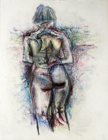 Dessin intitulée "Die & Lock." par Gerrit Cnossen, Œuvre d'art originale, Pastel Monté sur Carton