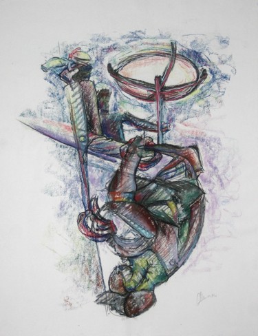 Drawing titled "The lit one that ma…" by Gerrit Cnossen, Original Artwork, Pastel Mounted on Cardboard