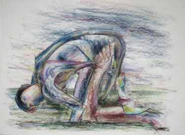 Drawing titled "Her fathomless ill…" by Gerrit Cnossen, Original Artwork, Pastel Mounted on Cardboard