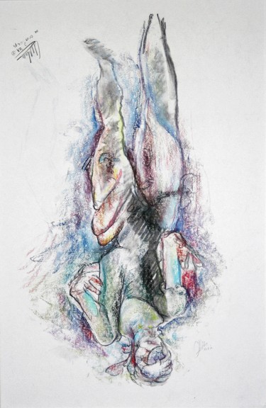 Рисунок под названием "From ('murdered') i…" - Gerrit Cnossen, Подлинное произведение искусства, Пастель Установлен на картон
