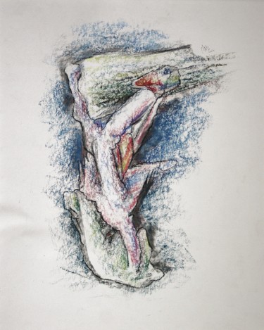 Disegno intitolato "The utterly silly r…" da Gerrit Cnossen, Opera d'arte originale, Pastello Montato su Cartone