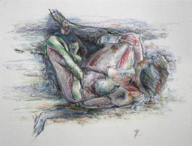 Desenho intitulada "The observers feel…" por Gerrit Cnossen, Obras de arte originais, Pastel Montado em Cartão