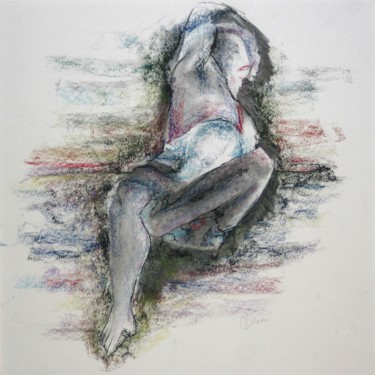 Drawing titled "Entwined,  the pose…" by Gerrit Cnossen, Original Artwork, Pastel Mounted on Cardboard