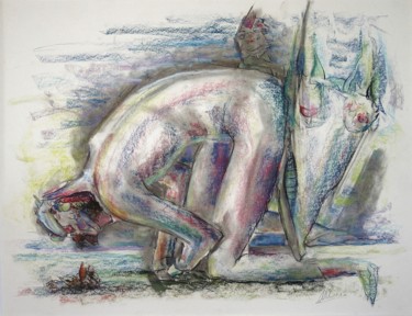 Drawing titled "Where the ambitious…" by Gerrit Cnossen, Original Artwork, Pastel Mounted on Cardboard