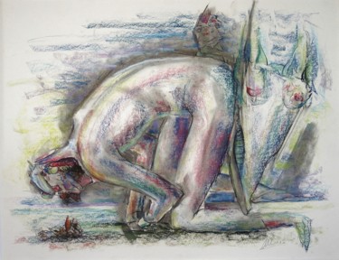 Dessin intitulée "Where the ambitious…" par Gerrit Cnossen, Œuvre d'art originale, Pastel Monté sur Carton