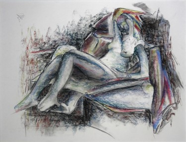 Schilderij getiteld "In that teasing way…" door Gerrit Cnossen, Origineel Kunstwerk, Pastel Gemonteerd op Karton