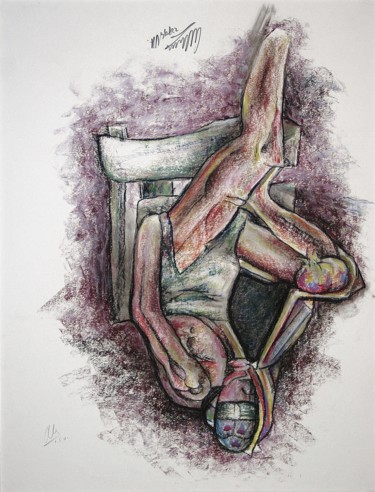 Рисунок под названием "Aging waiting to po…" - Gerrit Cnossen, Подлинное произведение искусства, Пастель Установлен на картон