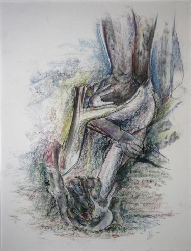 Tekening getiteld "The love life  that…" door Gerrit Cnossen, Origineel Kunstwerk, Pastel Gemonteerd op Karton