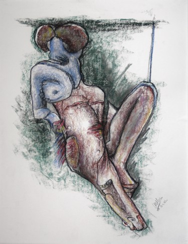 Drawing titled "Her insights are nu…" by Gerrit Cnossen, Original Artwork, Pastel Mounted on Cardboard