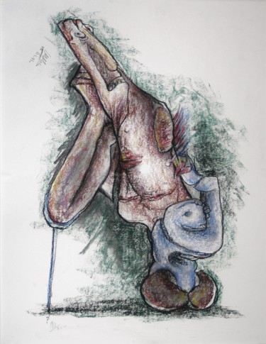 Dibujo titulada "Cowardly warm Allad…" por Gerrit Cnossen, Obra de arte original, Pastel Montado en Cartulina