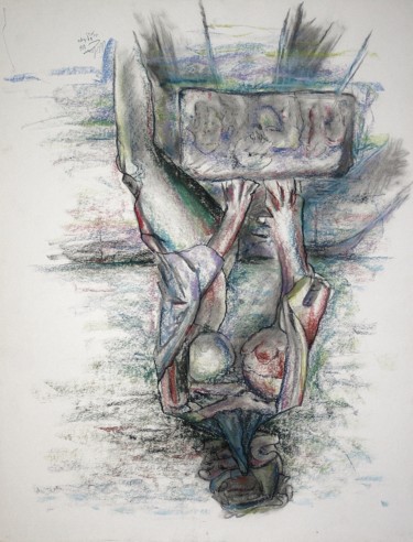 Drawing titled "The predicted grote…" by Gerrit Cnossen, Original Artwork, Pastel Mounted on Cardboard