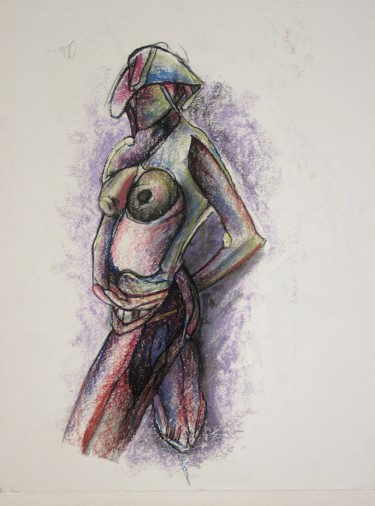 Drawing titled "Silly who is propel…" by Gerrit Cnossen, Original Artwork, Pastel Mounted on Cardboard