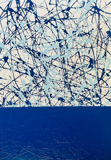 Malerei mit dem Titel "Nel blu dipinto di…" von Gabriele Doglietto, Original-Kunstwerk, Emaille