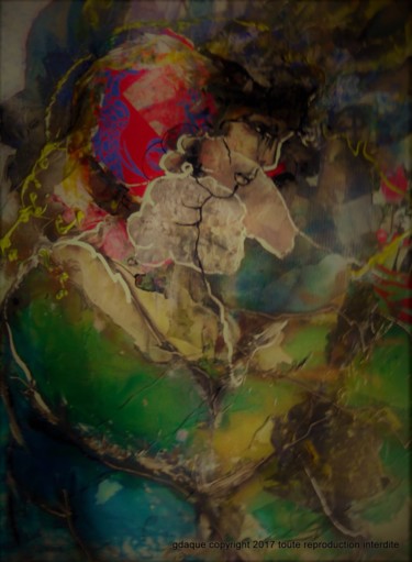 Peinture intitulée "L4ARRACHEUSE D4HOMM…" par Gdaque, Œuvre d'art originale