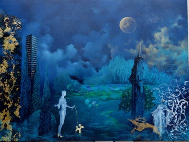 Peinture intitulée "le-chemin-du-temps" par Gisiane Desabliaux, Œuvre d'art originale, Huile