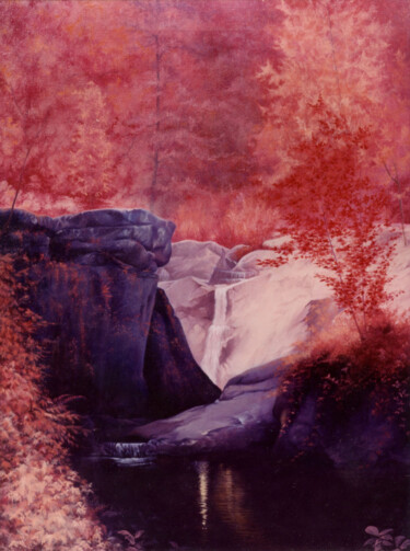Painting titled "la cascade" by Gisiane Desabliaux, Original Artwork, Oil