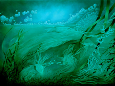Peinture intitulée "au fil de l'onde" par Gisiane Desabliaux, Œuvre d'art originale, Huile