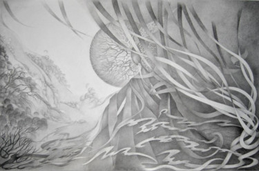 Dessin intitulée "fantaisie-asiatale" par Gisiane Desabliaux, Œuvre d'art originale, Crayon