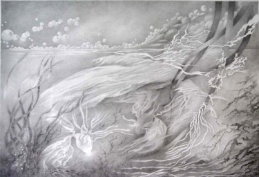 「onde」というタイトルの描画 Gisiane Desabliauxによって, オリジナルのアートワーク, 鉛筆