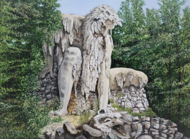제목이 "Il Gigante."인 미술작품 Gérard Nicaud로, 원작, 기름 나무 들것 프레임에 장착됨