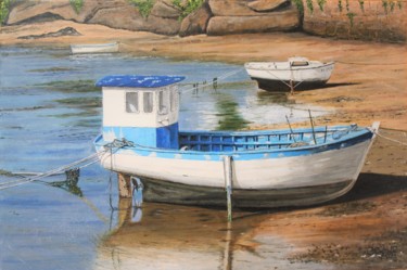Peinture intitulée "En attendant la mar…" par Gérard Nicaud, Œuvre d'art originale, Huile