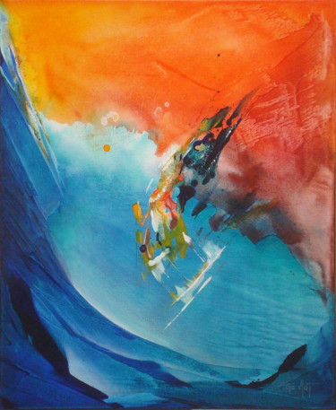 Peinture intitulée "Le grand saut" par Gé Viot, Œuvre d'art originale, Acrylique