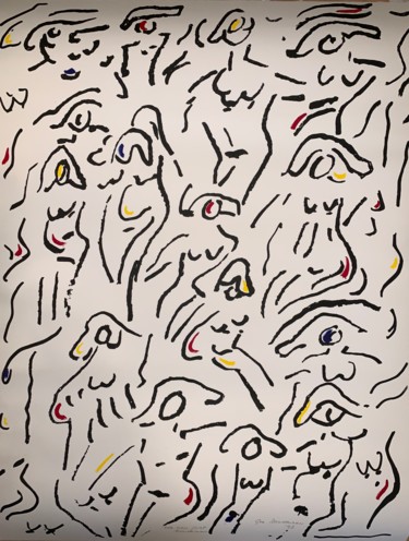 Gravures & estampes intitulée "Naakten" par Gea Mondriaan, Œuvre d'art originale, Sérigraphie