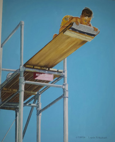 Peinture intitulée "Plongeon de haut vo…" par Geako, Œuvre d'art originale