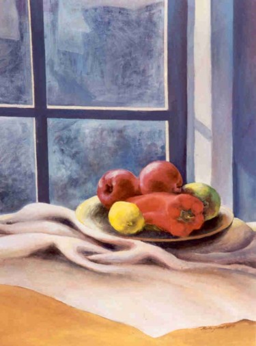 Painting titled "Red Peppers" by Marta Goebel-Pietrasz, Original Artwork