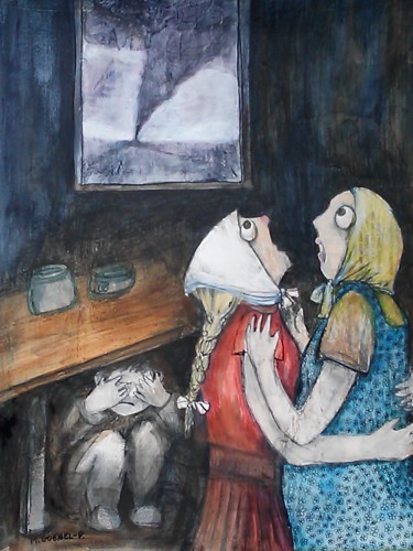 Peinture intitulée "Tornado Warning" par Marta Goebel-Pietrasz, Œuvre d'art originale, Autre