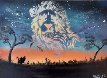 Peinture intitulée "Hakuna matata" par Gecko, Œuvre d'art originale, Bombe aérosol