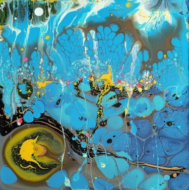 Malerei mit dem Titel "Le soleil joue avec…" von Sylvie Gedda, Original-Kunstwerk, Pigmente