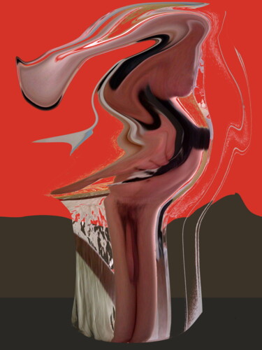 Digitale Kunst getiteld "Self Portrait With…" door Gee Shepherd, Origineel Kunstwerk, 2D Digital Work