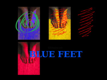 Digitale Kunst mit dem Titel "Blue Feet - The Seq…" von Gee Shepherd, Original-Kunstwerk, 2D digitale Arbeit