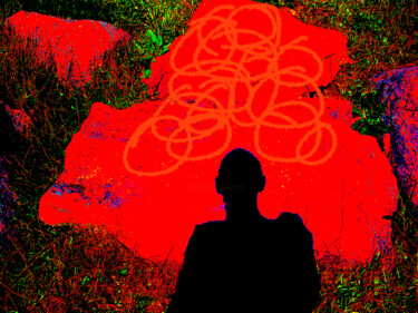 Digitale Kunst mit dem Titel "Red Thoughts In A R…" von Gee Shepherd, Original-Kunstwerk, 2D digitale Arbeit