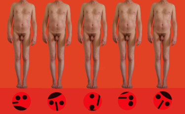 Arte digitale intitolato "Five Heads" da Gee Shepherd, Opera d'arte originale, Fotomontaggio