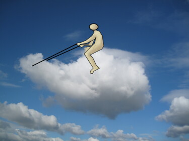 Digital Arts με τίτλο "Cloud Riding" από Gee Shepherd, Αυθεντικά έργα τέχνης, 2D ψηφιακή εργασία