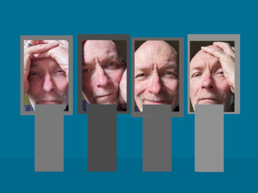 Digital Arts titled "Four Faces" by Gee Shepherd, Original Artwork, 2D Digital Work