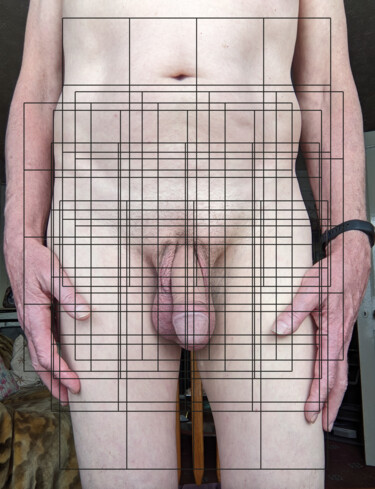 Digital Arts titled "Grid Nude 2" by Gee Shepherd, Original Artwork, 2D Digital Work