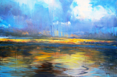 Malarstwo zatytułowany „Clouds Reflexion” autorstwa Geert Bordich, Oryginalna praca, Olej