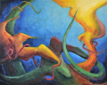 Painting titled "'Grow'" by Geert Jager, Original Artwork, Oil