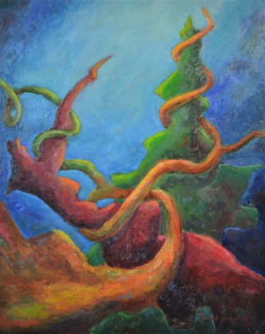 Pintura titulada "'Upward movement'" por Geert Jager, Obra de arte original, Oleo