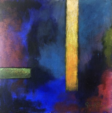 Painting titled "'Floating Light'" by Geert Jager, Original Artwork, Acrylic Mounted on Wood Stretcher frame