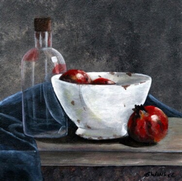 Painting titled "Granaat appels" by Geert Winkel, Original Artwork, Oil