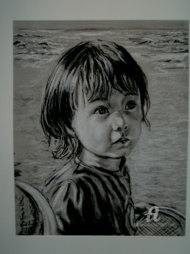 Desenho intitulada "portret.jpg" por Geert Coucke, Obras de arte originais, Carvão