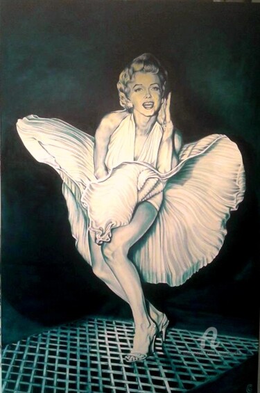 Schilderij getiteld "Marilyn Monroe" door Geert Coucke, Origineel Kunstwerk, Olie