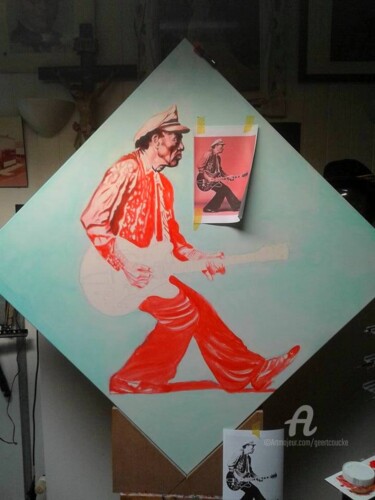 Painting titled "Chuck Berry in Prog…" by Geert Coucke, Original Artwork